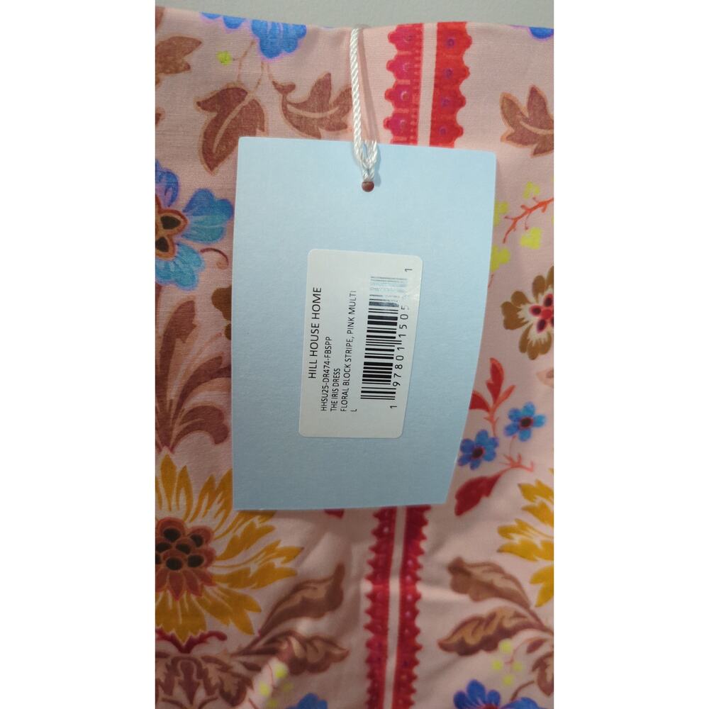 Hill House The Iris Pink Floral Midi Dress NWT - Picture 4 of 7